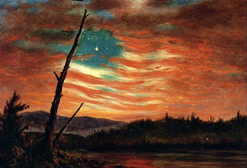 Frederick Edwin Church Our Banner in the Sky oil painting image